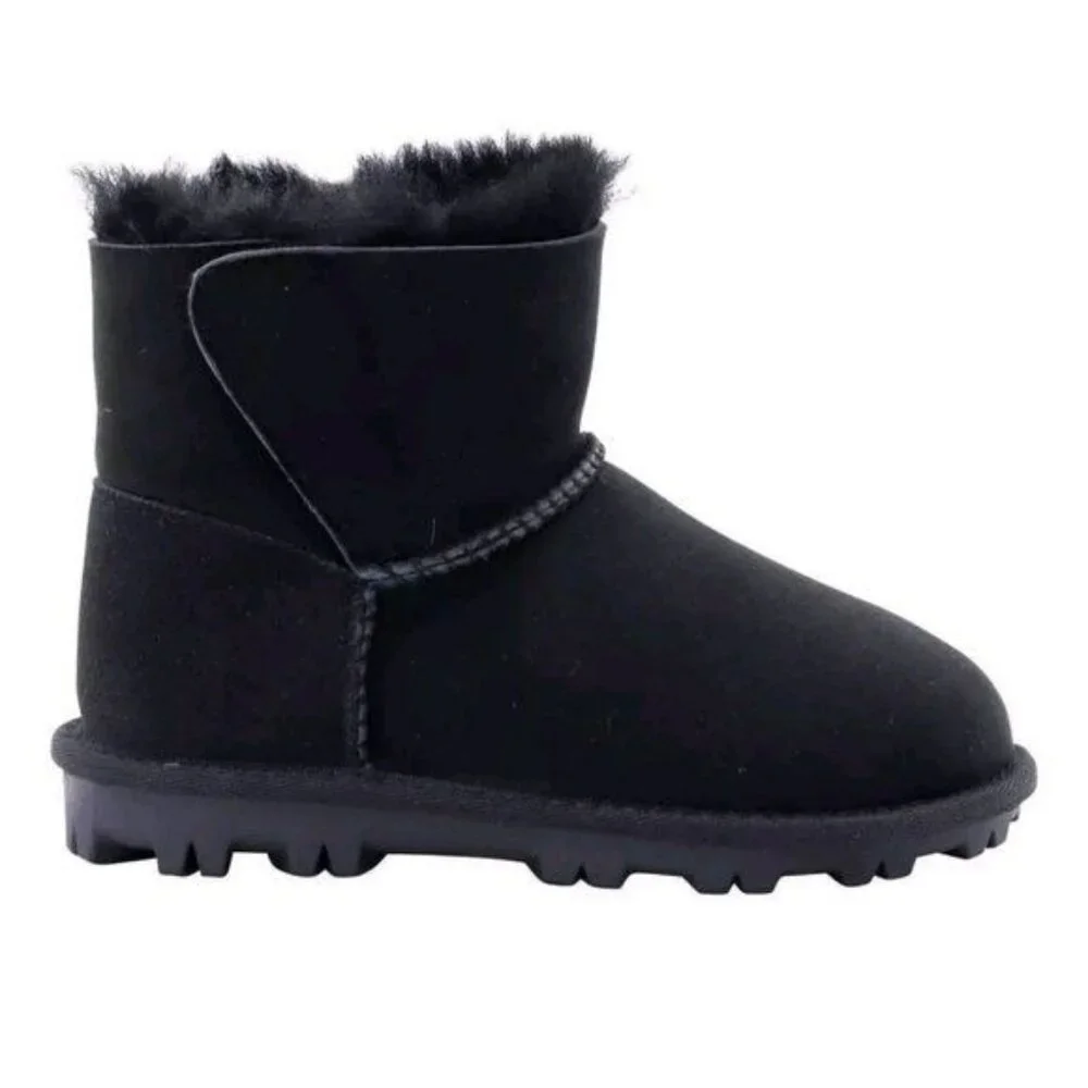 Kirkland 2 Kids Boots Suede Fur Boots Winter Snow Shearling Genuine Sheepskin